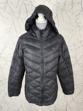 Paradox Black Duck Down Fill Full Zip Hooded Quilted Puffer Jacket